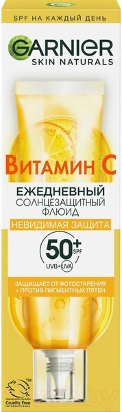 Изображение товара Крем солнцезащитный Garnier Флюид Невидимая защита с витамином С SPF50 (40мл)