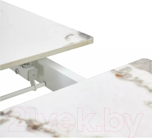 Изображение товара Обеденный стол M-City Corner 120 Gloss / 614M05545 (Golden Jade Solid Ceramic/White)