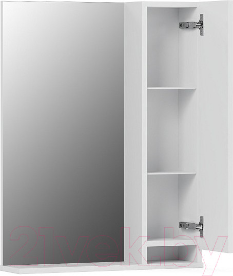 Изображение товара Шкаф с зеркалом для ванной Belux Клермонт В 60 Ш (1, белый глянцевый)
