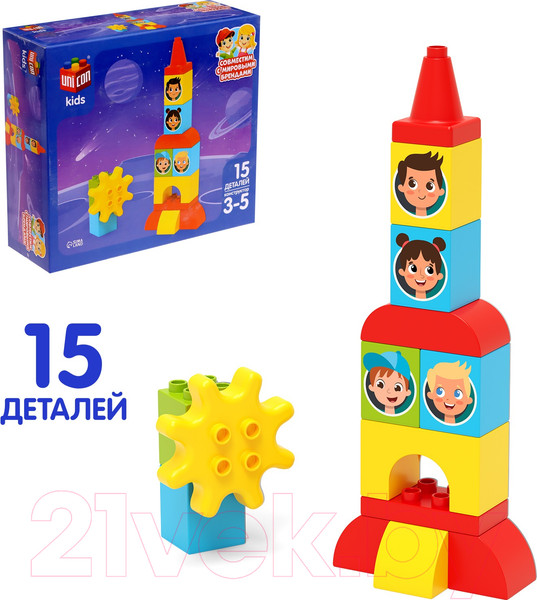 Изображение товара Конструктор Unicon Космическая ракета / 9826964 (15эл)