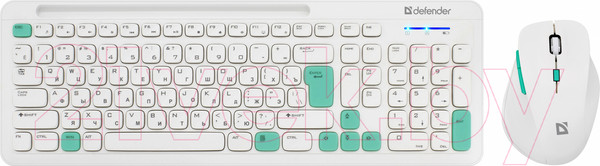 Изображение товара Комплект клавиатура и мышь Defender Cerrato C-978 / 45978 (белый/синий)