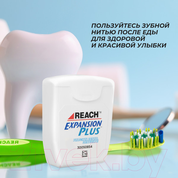 Изображение товара Зубная нить REACH Dentotape Пропитанная воском (50м)
