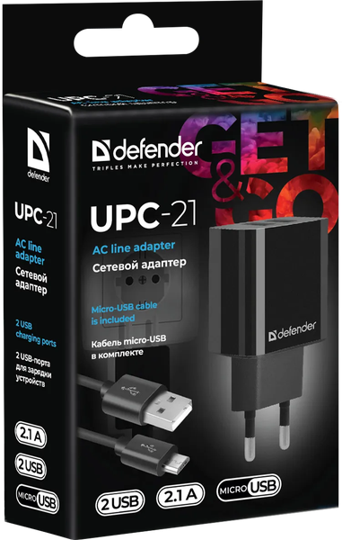 Изображение товара Зарядное устройство сетевое Defender UPC-21 / 83581