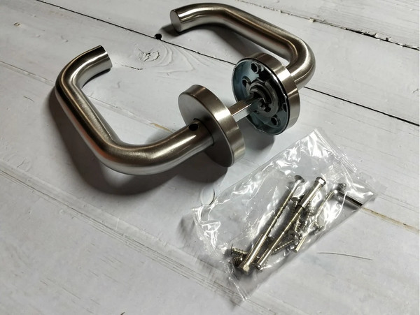 Изображение товара Ручка дверная Rucetti АН-02-R54 SNS-IND (матовая сталь)