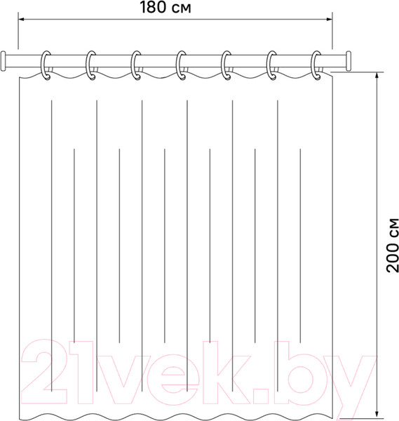 Изображение товара Шторка-занавеска для ванны IDDIS DW04P18i11 (розовый)