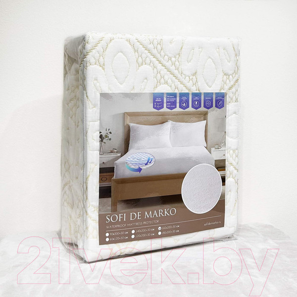 Изображение товара Наматрасник защитный Sofi de Marko Эвкалипт 180х200 / Н-180-200-Т