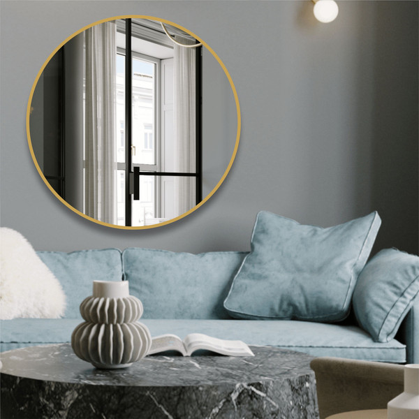 Изображение товара Зеркало Алмаз-Люкс Д-085 (D80см, золото)