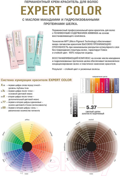 Изображение товара Крем-краска для волос Bouticle Expert Color 9/18 (100мл, блондин пепельно-жемчужный)
