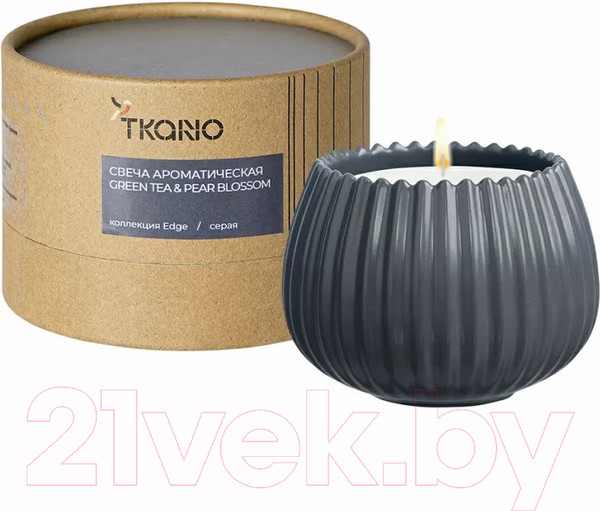 Изображение товара Свеча Tkano Edge Green tea & Pear blossom TK23-ARO0026 (серый)