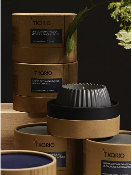 Изображение товара Свеча Tkano Edge Musk, Rose & Cedarwood TK23-ARO0032 (серый)