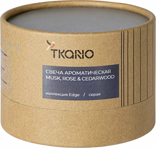 Изображение товара Свеча Tkano Edge Musk, Rose & Cedarwood TK23-ARO0032 (серый)