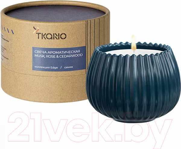 Изображение товара Свеча Tkano Edge Musk, Rose & Cedarwood TK23-ARO0008 (синий)