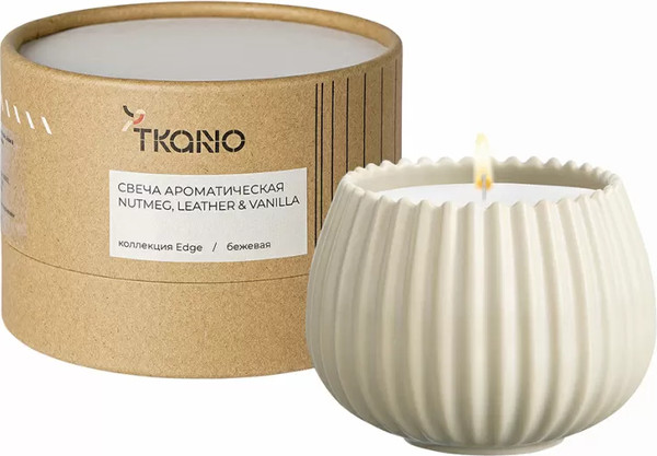 Изображение товара Свеча Tkano Edge Nutmeg, Leather & Vanilla TK23-ARO0018 (бежевый)