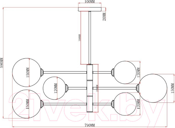 Изображение товара Люстра Moderli Molecule / V10838-6P