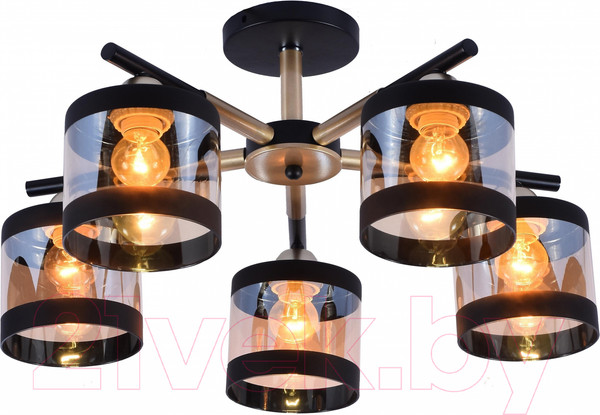 Изображение товара Потолочный светильник Mirastyle MX-1122B/5 BK+GOLD
