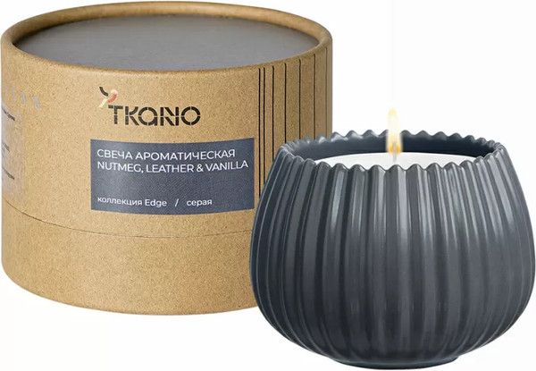 Изображение товара Свеча Tkano Edge Nutmeg, Leather & Vanilla TK23-ARO0030 (серый)