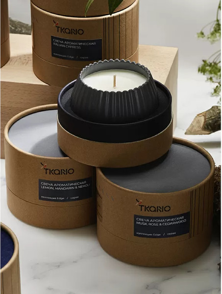 Изображение товара Свеча Tkano Edge Nutmeg, Leather & Vanilla TK23-ARO0030 (серый)