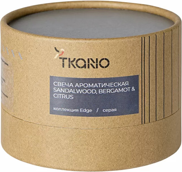 Изображение товара Свеча Tkano Edge Sandalwood, Bergamot & Citrus TK23-ARO0028 (серый)
