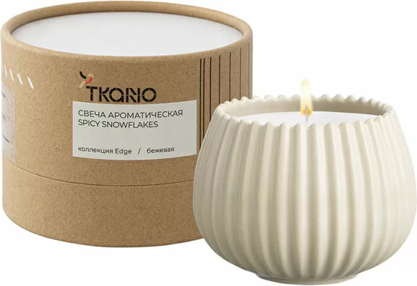 Изображение товара Свеча Tkano Edge Spicy Snowflakes TK23-ARO0024 (бежевый)