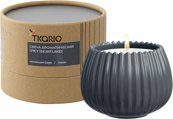 Изображение товара Свеча Tkano Edge Spicy Snowflakes TK23-ARO0036 (серый)