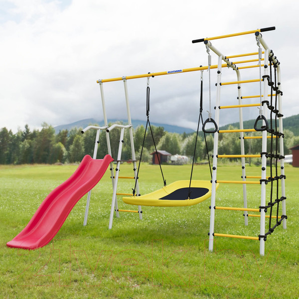 Изображение товара Игровой комплекс Romana Богатырь / 103.07.06 (качели лодка, белый/желтый)