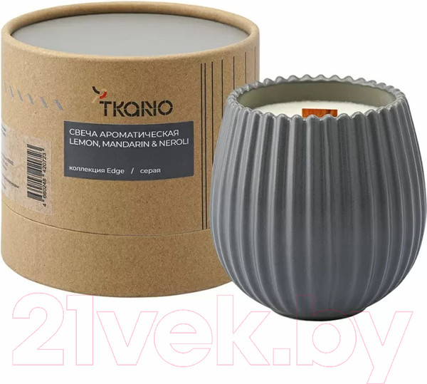 Изображение товара Свеча Tkano Edge Lemon, Mandarin & Neroli TK23-ARO0063 (серый)
