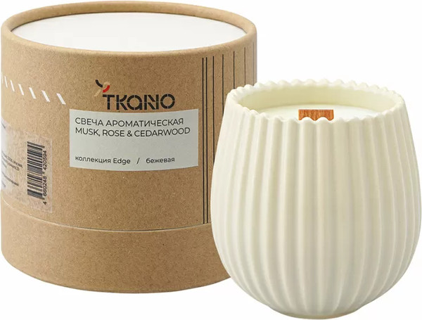 Изображение товара Свеча Tkano Edge Musk, Rose & Cedarwood TK23-ARO0056 (бежевый)
