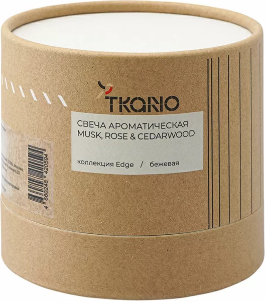 Изображение товара Свеча Tkano Edge Musk, Rose & Cedarwood TK23-ARO0056 (бежевый)