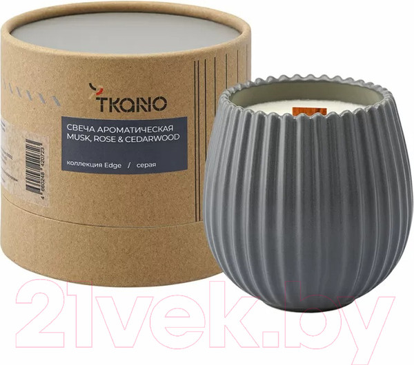 Изображение товара Свеча Tkano Edge Musk, Rose & Cedarwood TK23-ARO0068 (серый)