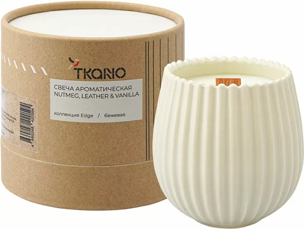 Изображение товара Свеча Tkano Edge Nutmeg, Leather & Vanilla TK23-ARO0054 (бежевый)