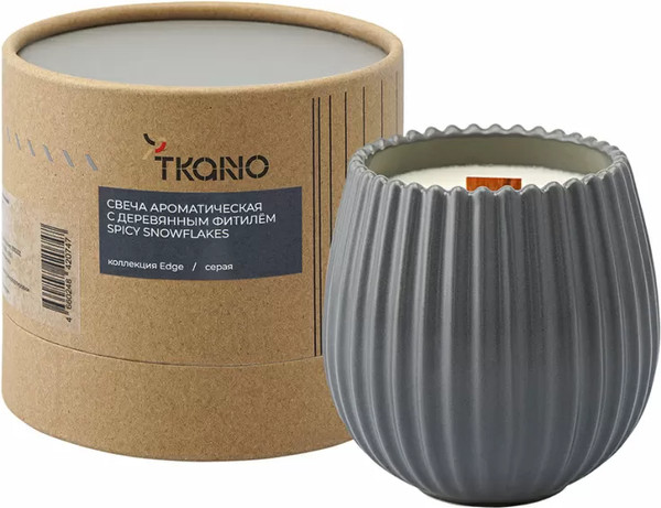 Изображение товара Свеча Tkano Edge Spicy Snowflakes TK23-ARO0072 (серый)