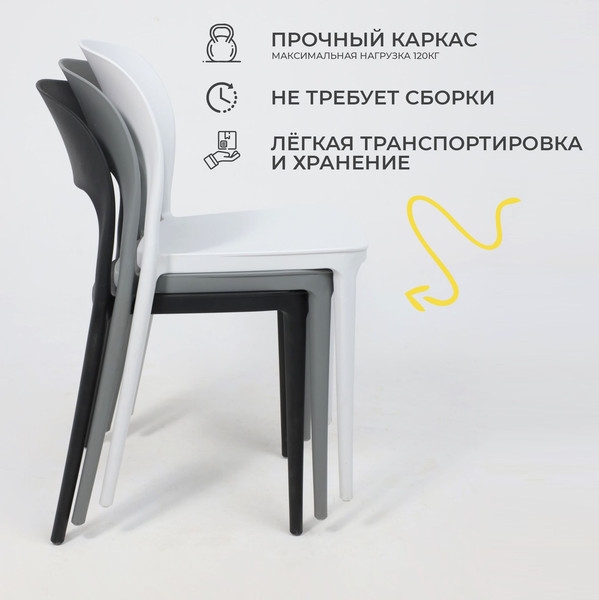 Изображение товара Стул пластиковый AksHome Olaf (белый)