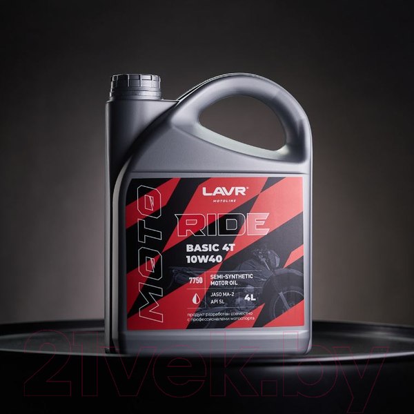 Изображение товара Моторное масло Lavr Moto Ride Basic 4T 10W40 SL / Ln7750 (4л)
