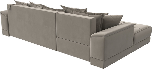 Изображение товара Диван угловой Лига Диванов НордСтар левый / 121113L (микровельвет бежевый/подушки микровельвет бежевый)