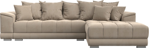 Изображение товара Диван угловой Лига Диванов НордСтар правый / 121105 (велюр бежевый/подушки велюр бежевый)
