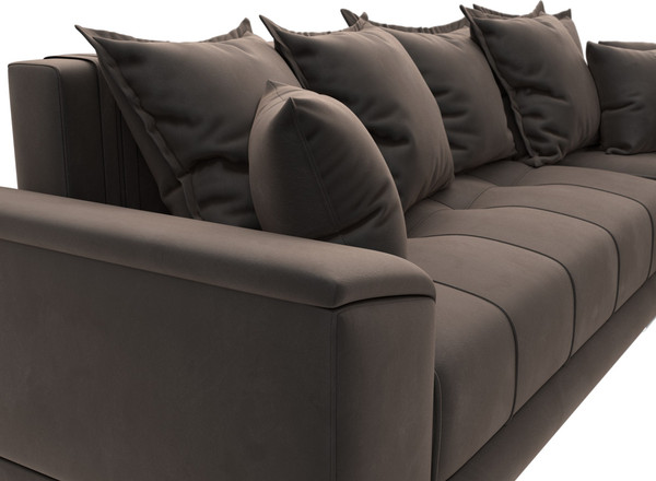 Изображение товара Диван угловой Лига Диванов НордСтар правый / 121109 (велюр коричневый/подушки велюр коричневый)