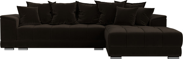 Изображение товара Диван угловой Лига Диванов НордСтар правый / 121115 (микровельвет коричневый/подушки микровельвет коричневый)