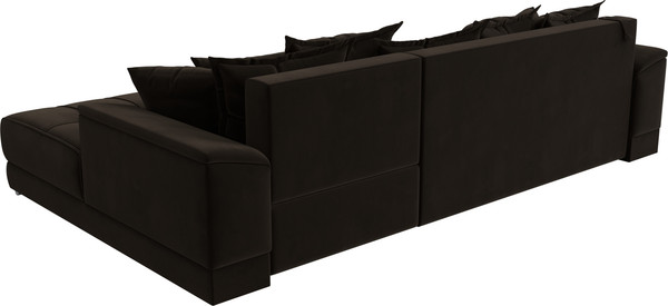 Изображение товара Диван угловой Лига Диванов НордСтар правый / 121115 (микровельвет коричневый/подушки микровельвет коричневый)