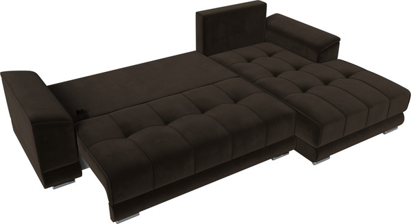 Изображение товара Диван угловой Лига Диванов НордСтар правый / 121115 (микровельвет коричневый/подушки микровельвет коричневый)