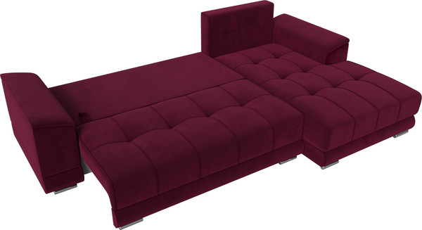 Изображение товара Диван угловой Лига Диванов НордСтар правый / 121118 (микровельвет бордовый/подушки микровельвет бордовый)