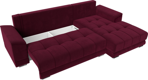 Изображение товара Диван угловой Лига Диванов НордСтар правый / 121118 (микровельвет бордовый/подушки микровельвет бордовый)