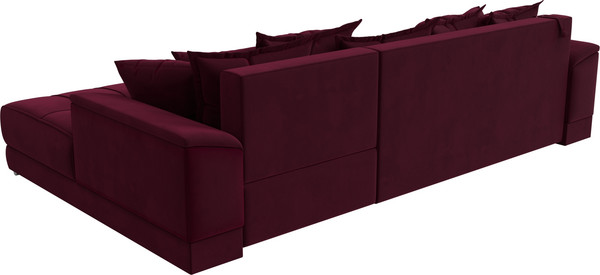 Изображение товара Диван угловой Лига Диванов НордСтар правый / 121118 (микровельвет бордовый/подушки микровельвет бордовый)