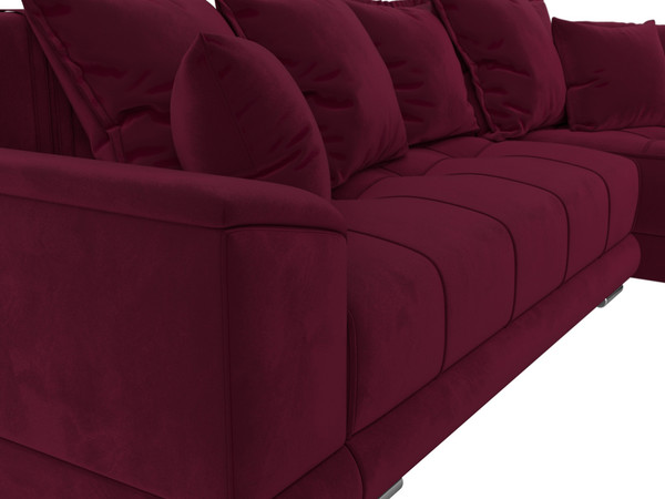 Изображение товара Диван угловой Лига Диванов НордСтар правый / 121118 (микровельвет бордовый/подушки микровельвет бордовый)