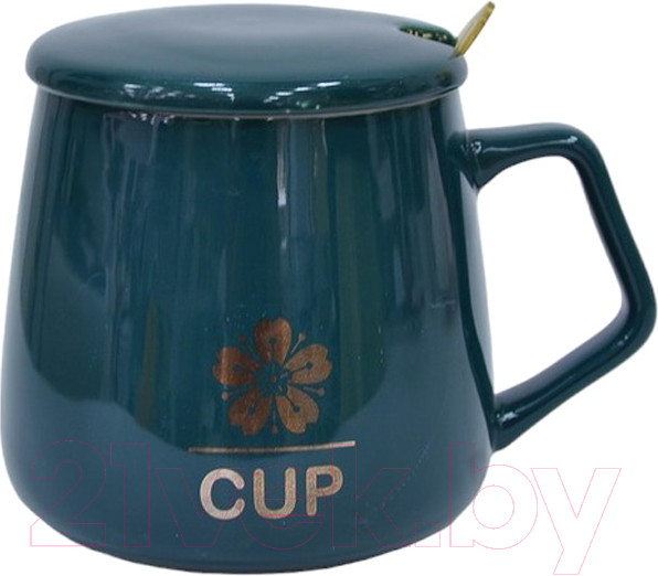 Изображение товара Кружка с ложкой Swed house MR1-7 (темно-зеленый)