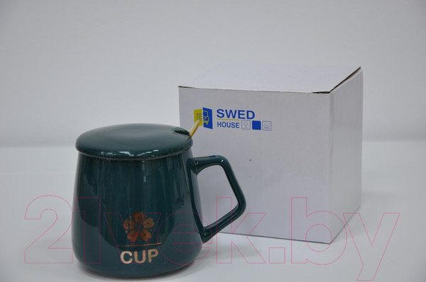 Изображение товара Кружка с ложкой Swed house MR1-7 (темно-зеленый)