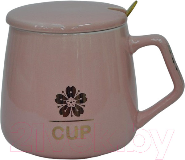 Изображение товара Кружка с ложкой Swed house MR1-7 (розовый)