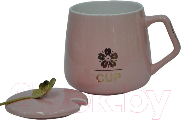 Изображение товара Кружка с ложкой Swed house MR1-7 (розовый)