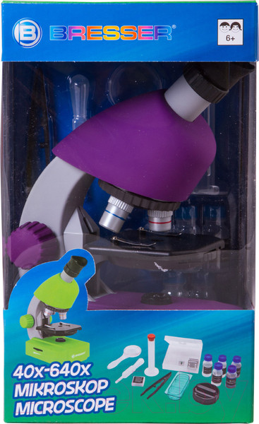 Изображение товара Микроскоп оптический Bresser Junior 40x-640x / B70121 (фиолетовый)