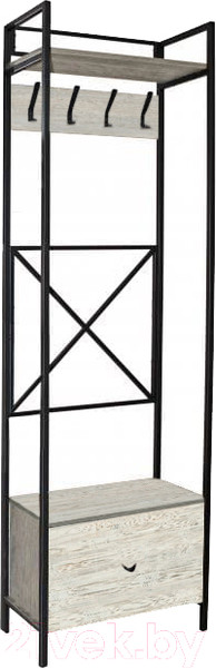 Изображение товара Секция в прихожую Древпром ДП4-03 (наоми/черный матовый)