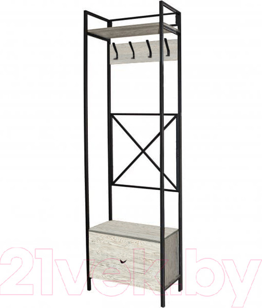 Изображение товара Секция в прихожую Древпром ДП4-03 (наоми/черный матовый)